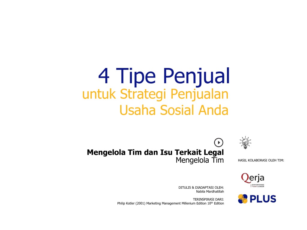 4 Tipe Penjual - PLUS | Platform Usaha Sosial